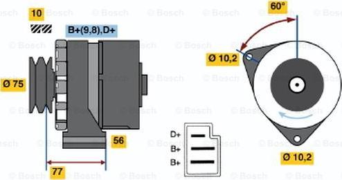 BOSCH 0 986 032 800 - Генератор vvparts.bg