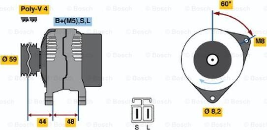 BOSCH 0 986 037 981 - Генератор vvparts.bg