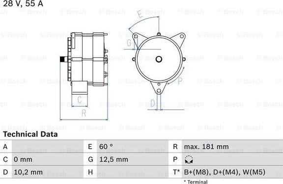 BOSCH 0 986 037 410 - Генератор vvparts.bg