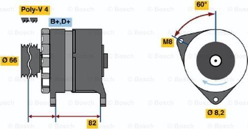 BOSCH 0 986 037 040 - Генератор vvparts.bg