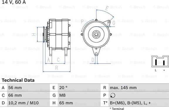 BOSCH 0 986 037 321 - Генератор vvparts.bg