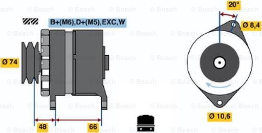 BOSCH 0 986 037 241 - Генератор vvparts.bg