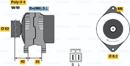 BOSCH 0 986 037 201 - Генератор vvparts.bg