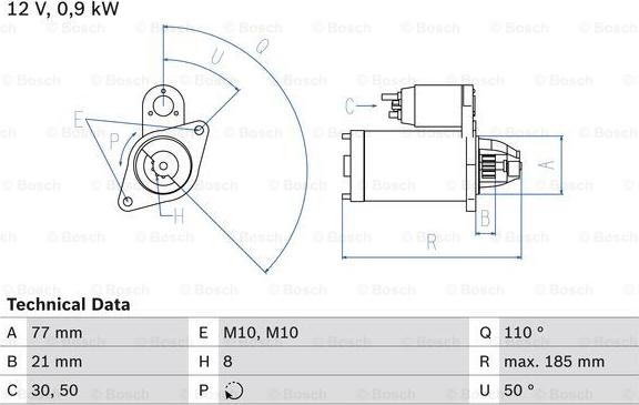 BOSCH 0 986 029 030 - Стартер vvparts.bg