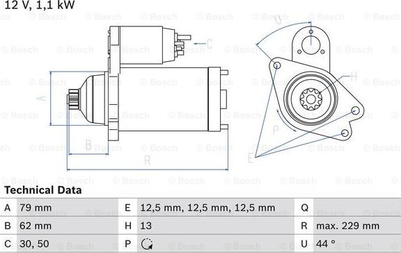 BOSCH 0 986 029 110 - Стартер vvparts.bg