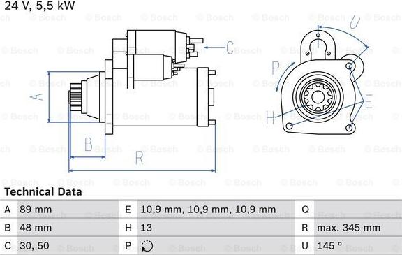 BOSCH 0 986 024 670 - Стартер vvparts.bg