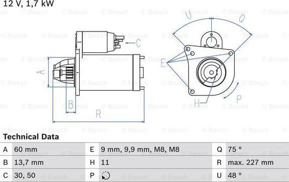 BOSCH 0 986 024 060 - Стартер vvparts.bg