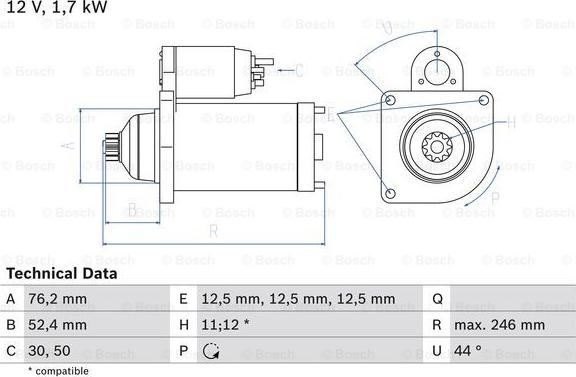 BOSCH 0 986 024 100 - Стартер vvparts.bg