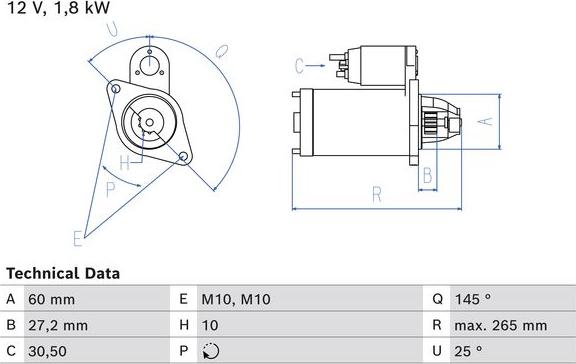 BOSCH 0 986 024 820 - Стартер vvparts.bg