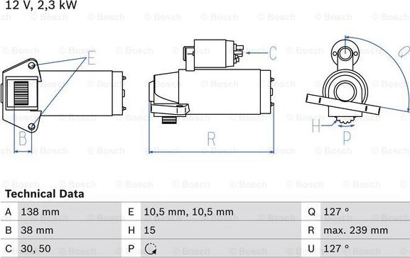 BOSCH 0 986 025 950 - Стартер vvparts.bg