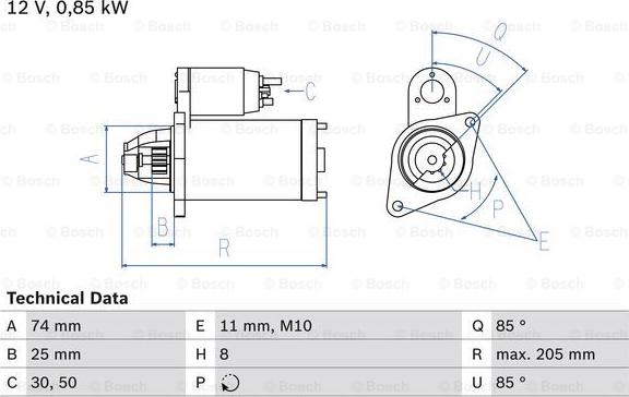 BOSCH 0 986 025 640 - Стартер vvparts.bg