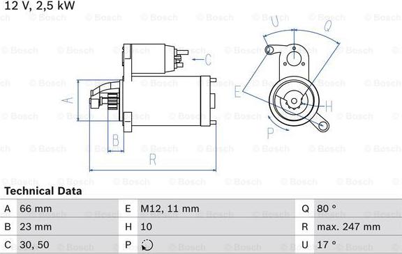 BOSCH 0 986 025 160 - Стартер vvparts.bg