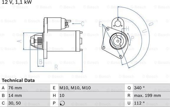 BOSCH 0 986 020 900 - Стартер vvparts.bg