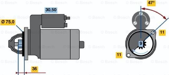 BOSCH 0 986 020 441 - Стартер vvparts.bg