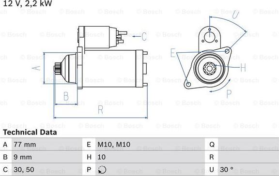 BOSCH 0 986 020 421 - Стартер vvparts.bg