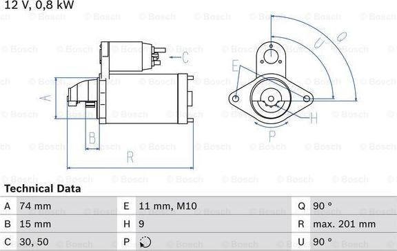 BOSCH 0 986 020 551 - Стартер vvparts.bg