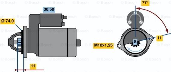 BOSCH 0 986 020 531 - Стартер vvparts.bg