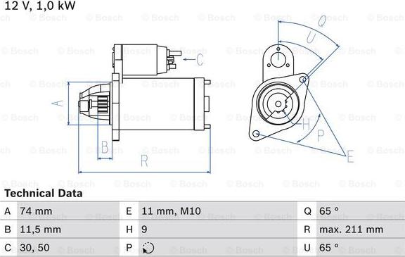 BOSCH 0 986 020 571 - Стартер vvparts.bg