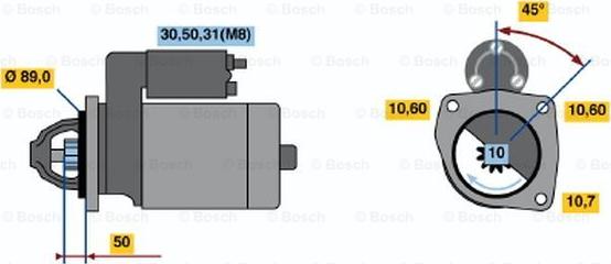 BOSCH 0 986 020 051 - Стартер vvparts.bg