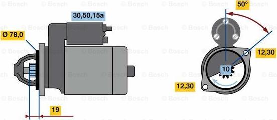 BOSCH 0 986 020 001 - Стартер vvparts.bg