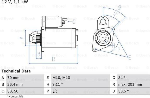 BOSCH 0 986 020 350 - Стартер vvparts.bg