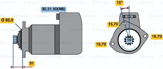 BOSCH 0 986 021 020 - Стартер vvparts.bg