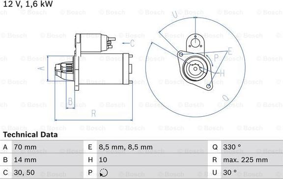 BOSCH 0 986 021 260 - Стартер vvparts.bg