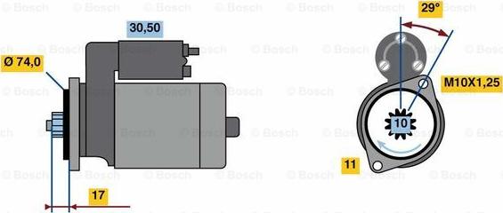 BOSCH 0 986 023 970 - Стартер vvparts.bg