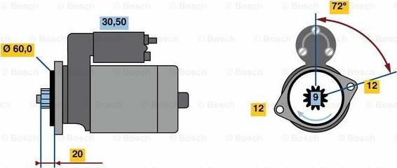 BOSCH 0 986 023 420 - Стартер vvparts.bg