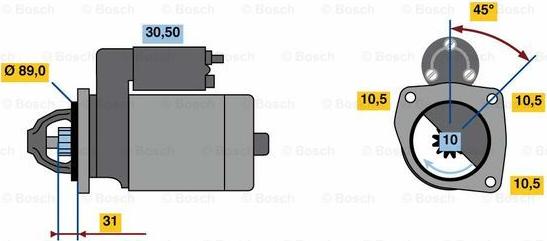 BOSCH 0 986 023 510 - Стартер vvparts.bg