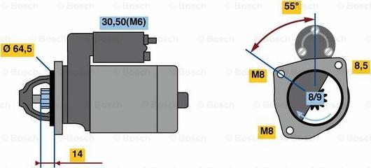 BOSCH 0 986 023 650 - Стартер vvparts.bg