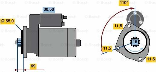 BOSCH 0 986 023 670 - Стартер vvparts.bg