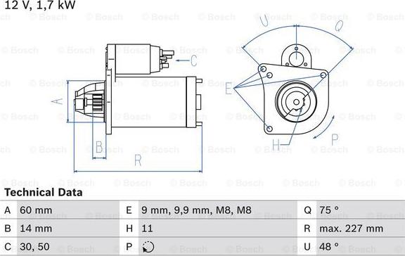 BOSCH 0 986 023 050 - Стартер vvparts.bg