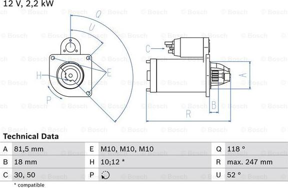 BOSCH 0 986 023 180 - Стартер vvparts.bg