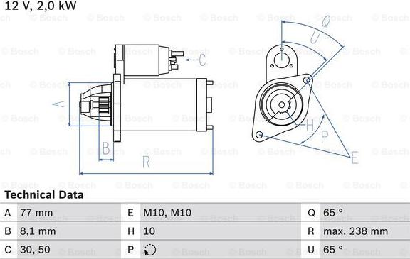 BOSCH 0 986 023 340 - Стартер vvparts.bg