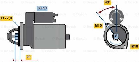 BOSCH 0 986 023 750 - Стартер vvparts.bg