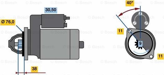 BOSCH 0 986 023 780 - Стартер vvparts.bg