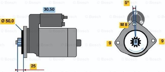 BOSCH 0 986 022 571 - Стартер vvparts.bg