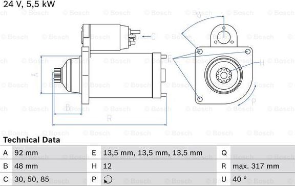 BOSCH 0 986 022 640 - Стартер vvparts.bg