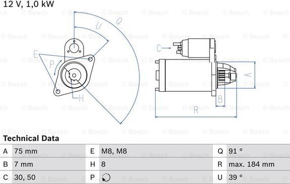 BOSCH 0 986 022 101 - Стартер vvparts.bg