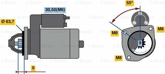 BOSCH 0 986 022 111 - Стартер vvparts.bg