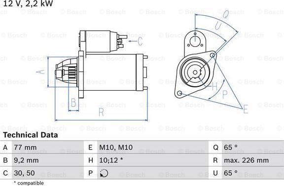 BOSCH 0 986 022 740 - Стартер vvparts.bg