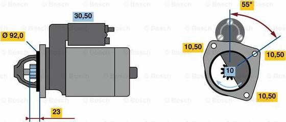 BOSCH 0 986 022 750 - Стартер vvparts.bg