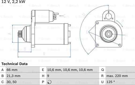 BOSCH 0 986 022 760 - Стартер vvparts.bg