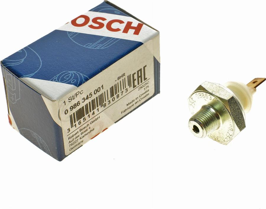 BOSCH 0 986 345 001 - Датчик, налягане на маслото vvparts.bg