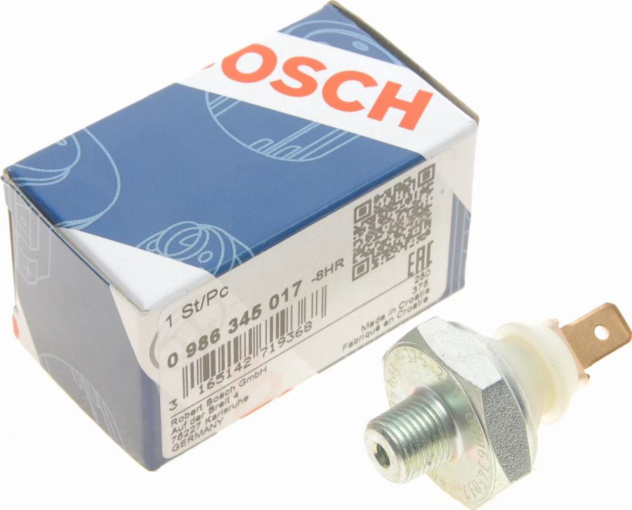 BOSCH 0 986 345 017 - Датчик, налягане на маслото vvparts.bg