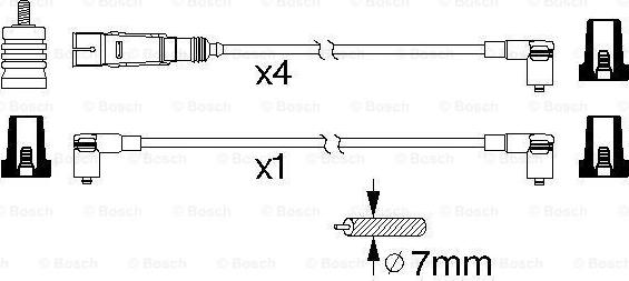 BOSCH 0 986 356 343 - Комплект запалителеи кабели vvparts.bg