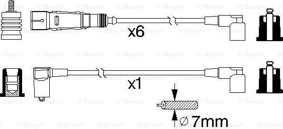 BOSCH 0 986 356 335 - Комплект запалителеи кабели vvparts.bg