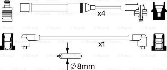 BOSCH 0 986 357 051 - Комплект запалителеи кабели vvparts.bg