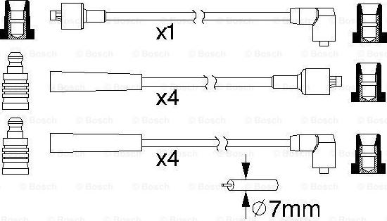 BOSCH 0 986 357 104 - Комплект запалителеи кабели vvparts.bg